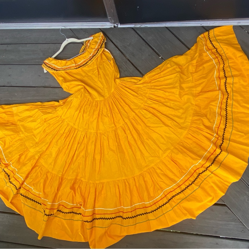 Yellow Maxi Sundress with Tiered Skirt and Scoop Neck